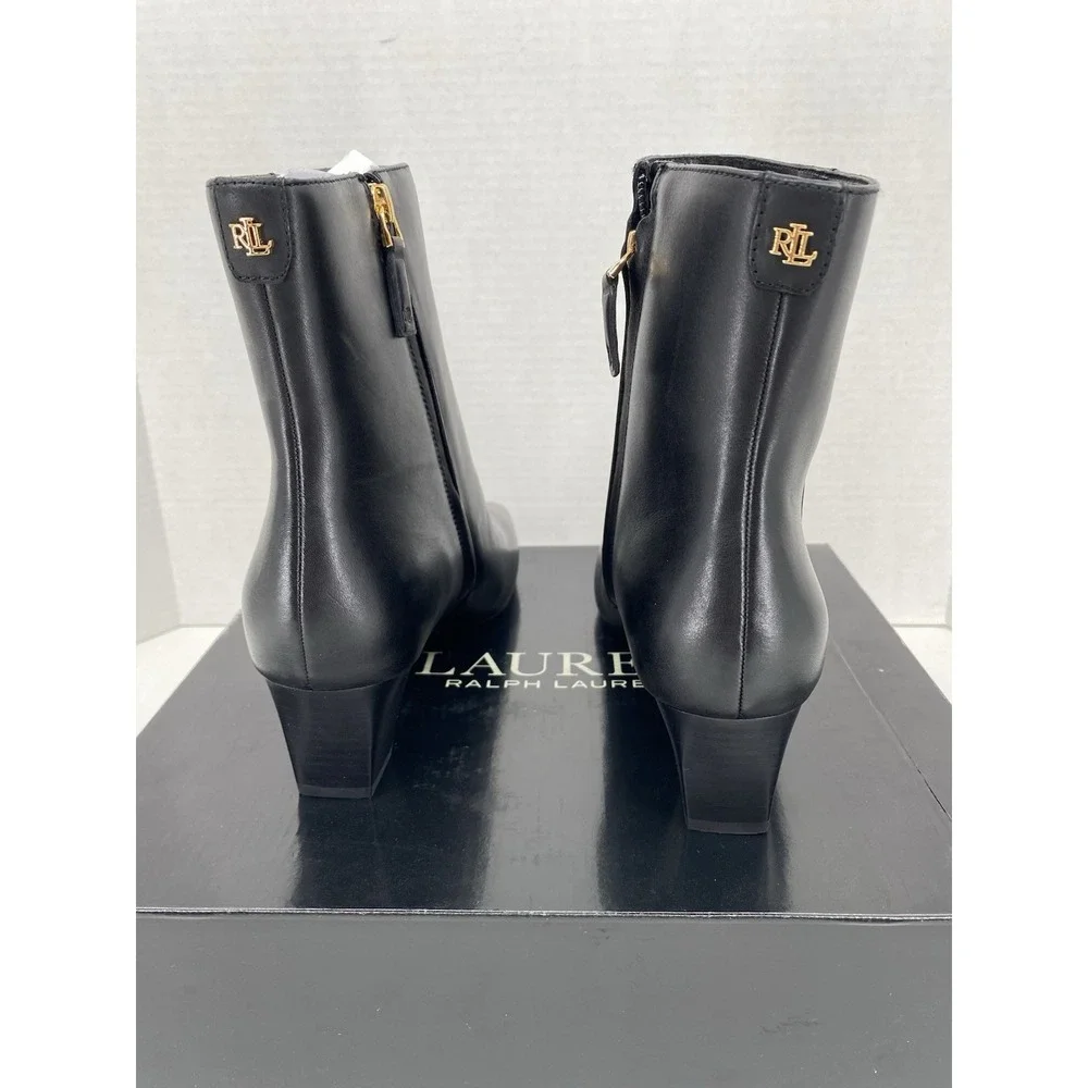 Lauren Ralph Lauren Willa Burnished Leather Booties. Ankle Boot size 9